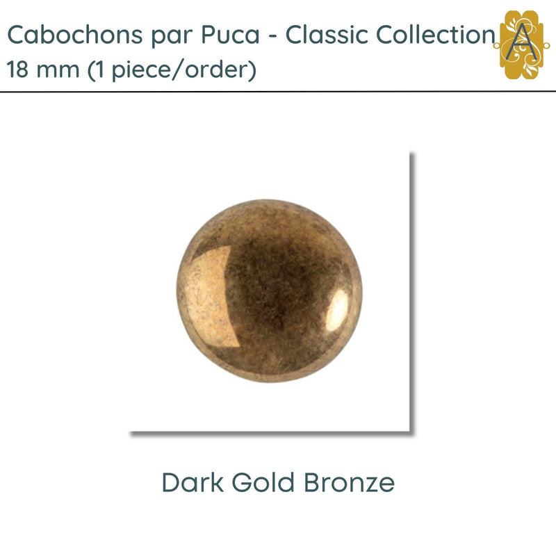 Cabochons par Puca, 18mm, Classic Collection, 6 Colors - The Argus Collection