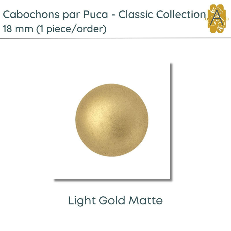 Cabochons par Puca, 18mm, Classic Collection, 6 Colors - The Argus Collection