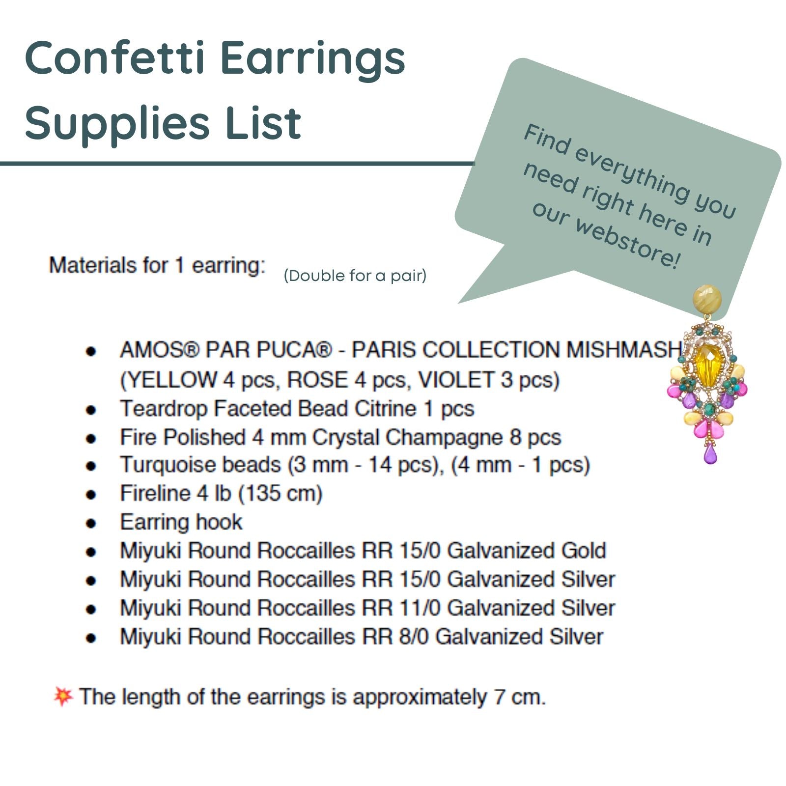 Confetti Earrings Pattern by Angel Accessories