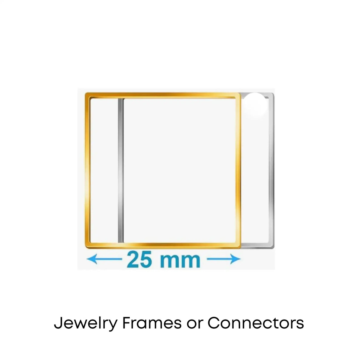 Square Frames, Links or Connectors, 25mm, 2 Pcs. - The Argus Collection