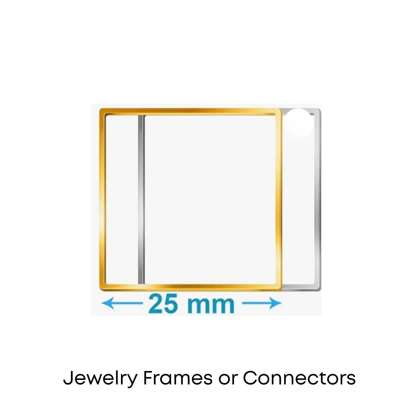 Square Frames, Links or Connectors, 25mm, 2 Pcs. - The Argus Collection
