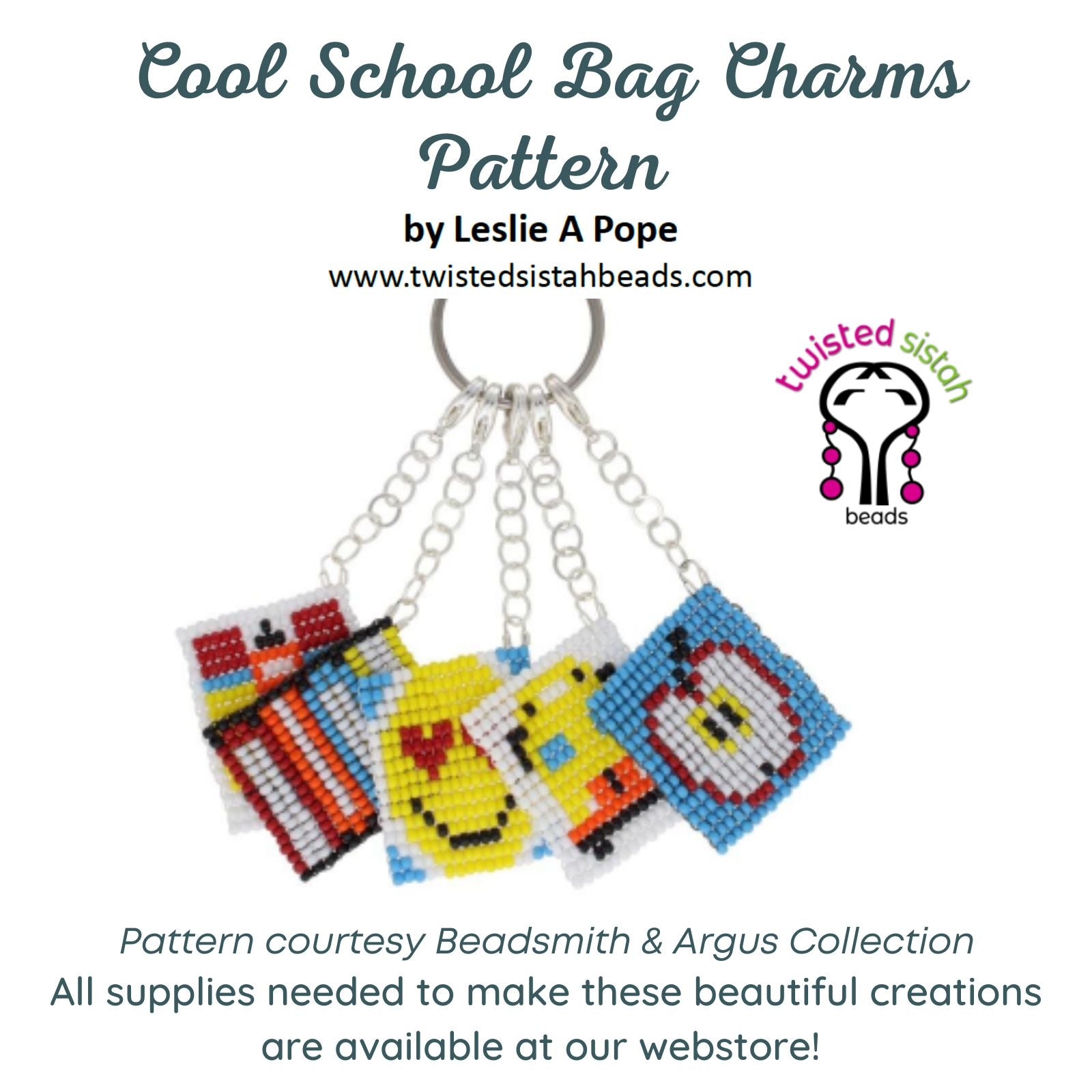 Cool School Bag Charms Pattern by Leslie A. Pope