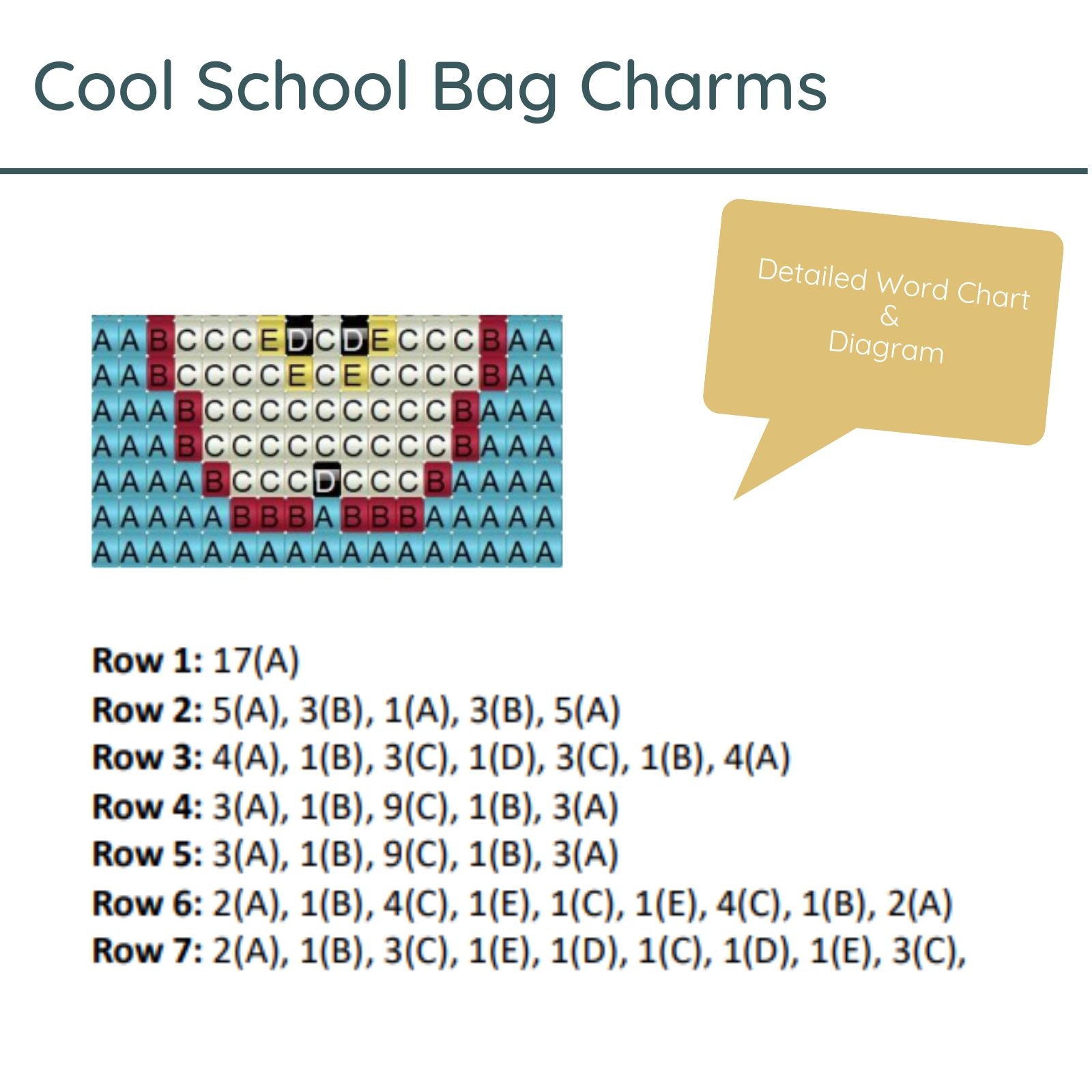 Cool School Bag Charms Pattern by Leslie A. Pope