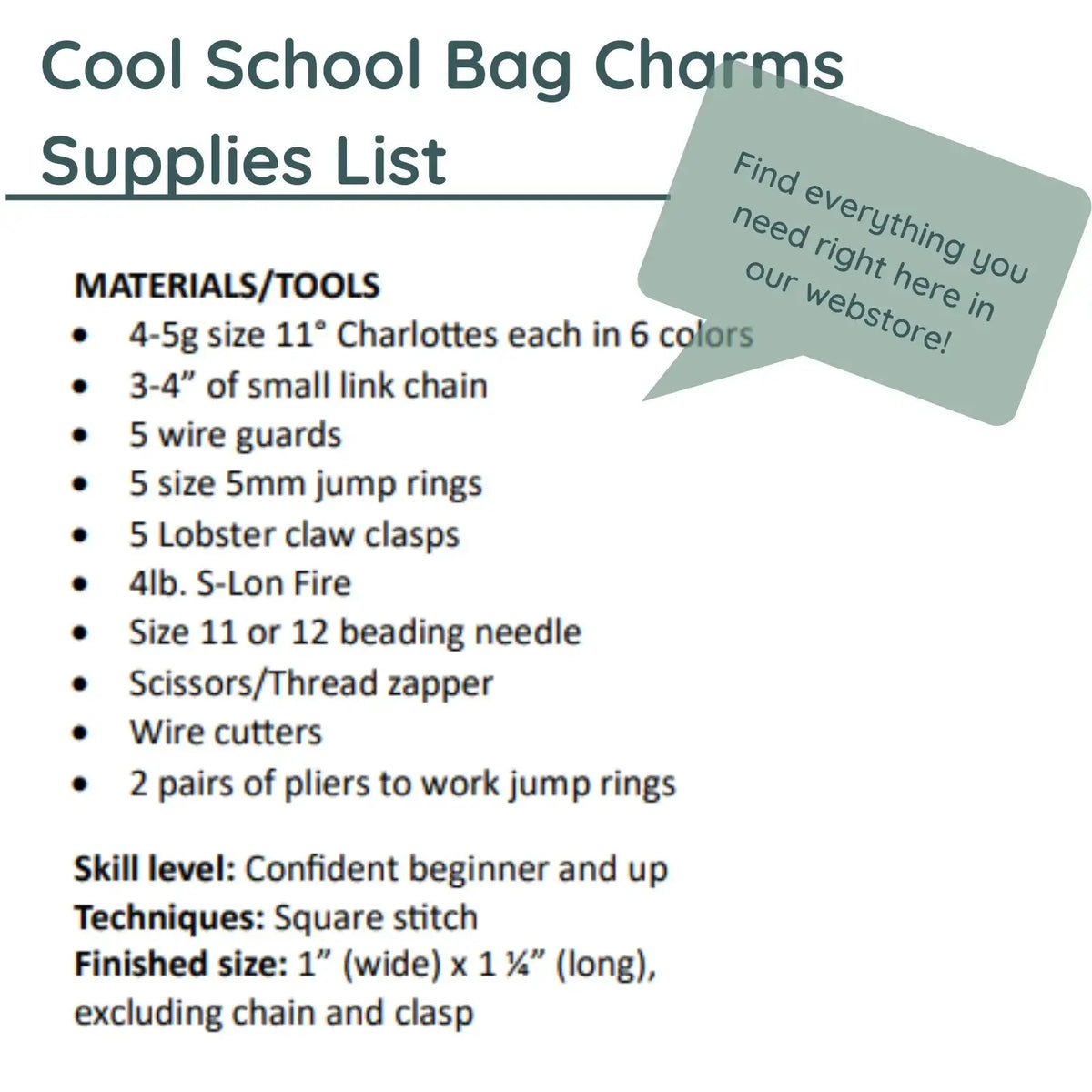 CoolSchoolBagCharmsMaterials - The Argus Collection
