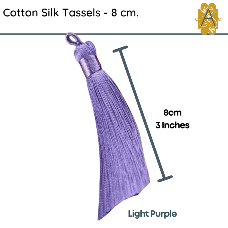 Cotton Silk Tassels - Purples 8 cm, 3 inches - 2 Pieces - The Argus Collection