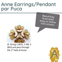 Anne Earrings & Pendant Pattern par Puca - The Argus Collection