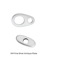 Smooth Oval Toggle Clasp for Round Cord, 2 Sets
