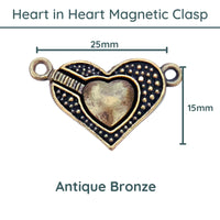 Heart in Heart, Magnetic Clasp, 1 Strand - The Argus Collection