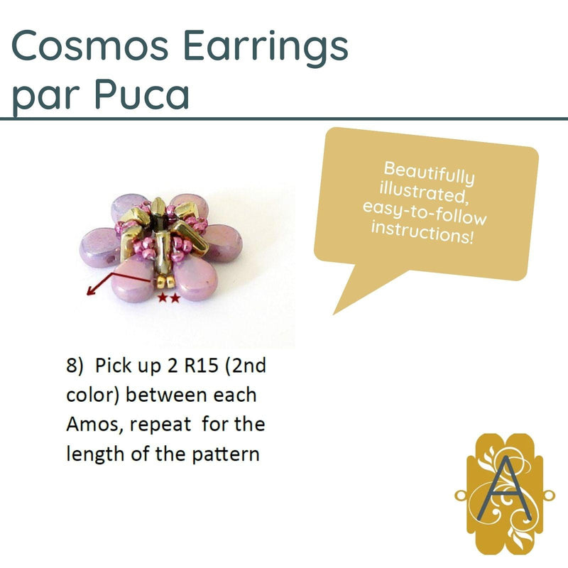 Cosmos Earrings Pattern Par Puca - The Argus Collection