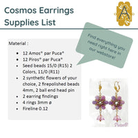 Cosmos Earrings Pattern Par Puca - The Argus Collection