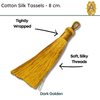 Cotton Silk Tassels - Golds 8 cm, 3 inches - 2 Pieces - The Argus Collection