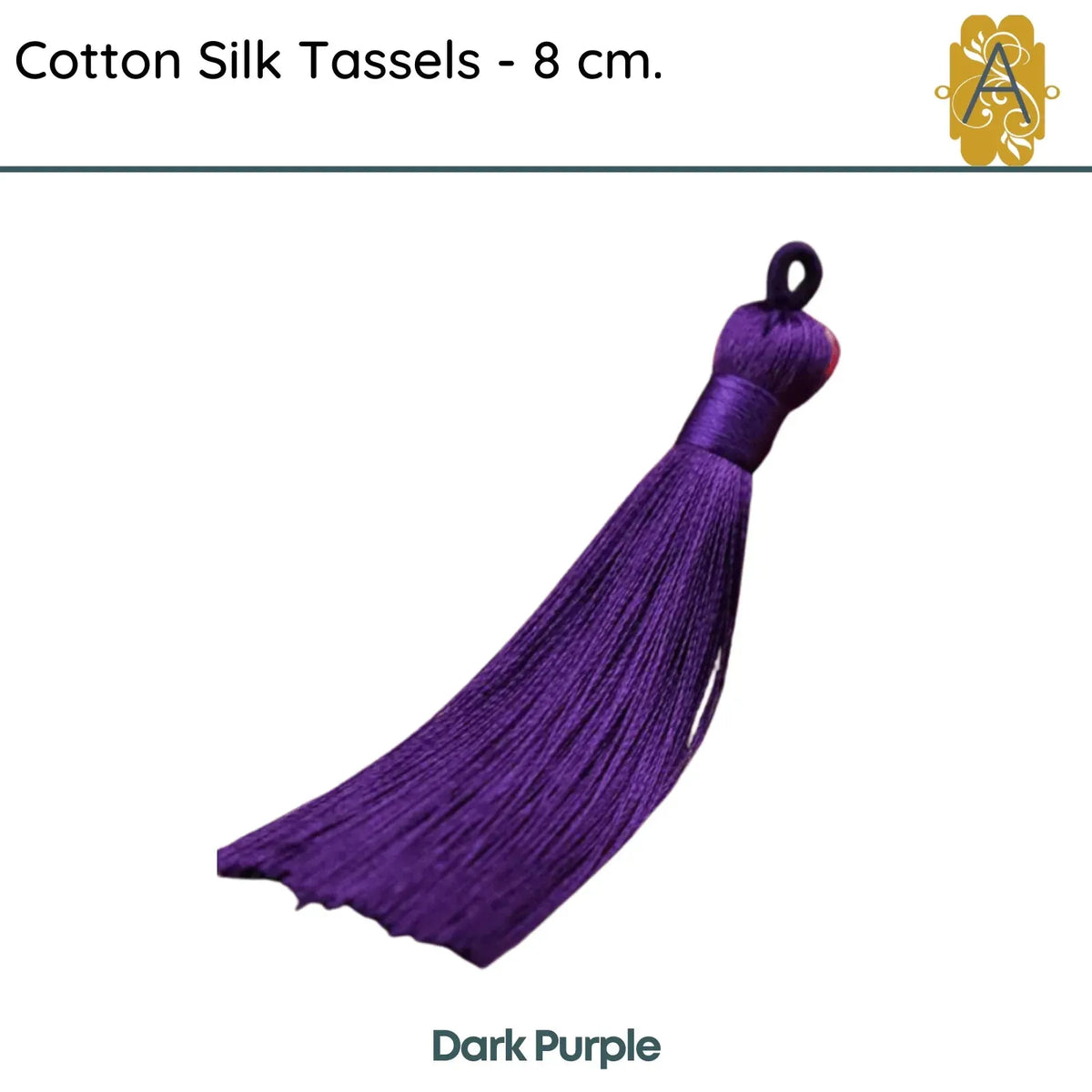 Cotton Silk Tassels - Purples 8 cm, 3 inches - 2 Pieces - The Argus Collection