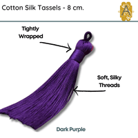 Cotton Silk Tassels - Purples 8 cm, 3 inches - 2 Pieces - The Argus Collection