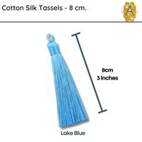 Cotton Silk Tassels- The Blues, 2 Pieces, 8 cm - The Argus Collection