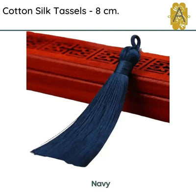 Cotton Silk Tassels- The Blues, 2 Pieces, 8 cm - The Argus Collection