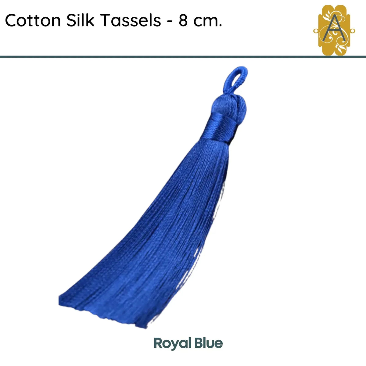 Cotton Silk Tassels- The Blues, 2 Pieces, 8 cm - The Argus Collection