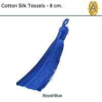 Cotton Silk Tassels- The Blues, 2 Pieces, 8 cm - The Argus Collection