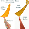 Cotton Silk Tassels - Golds 8 cm, 3 inches - 2 Pieces - The Argus Collection