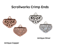 Tierracast Scrollworks Crimp Ends, for Ribbon, Cord or Leather