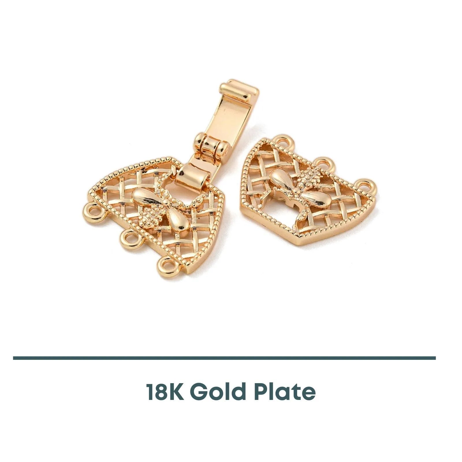 Crown Foldover Clasp 5-Strand, 1 Piece - The Argus Collection