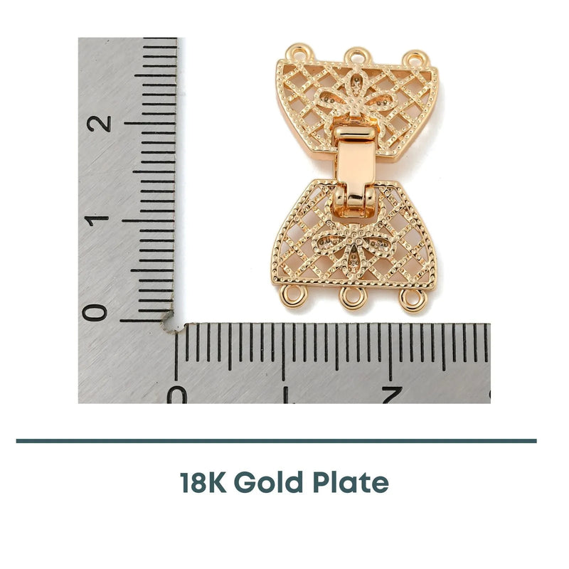 Crown Foldover Clasp 5-Strand, 1 Piece - The Argus Collection
