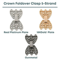 Crown Foldover Clasp 5-Strand, 1 Piece - The Argus Collection