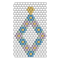 Crowned Triangle, 15/0 Delica Pattern, Brick Stitch