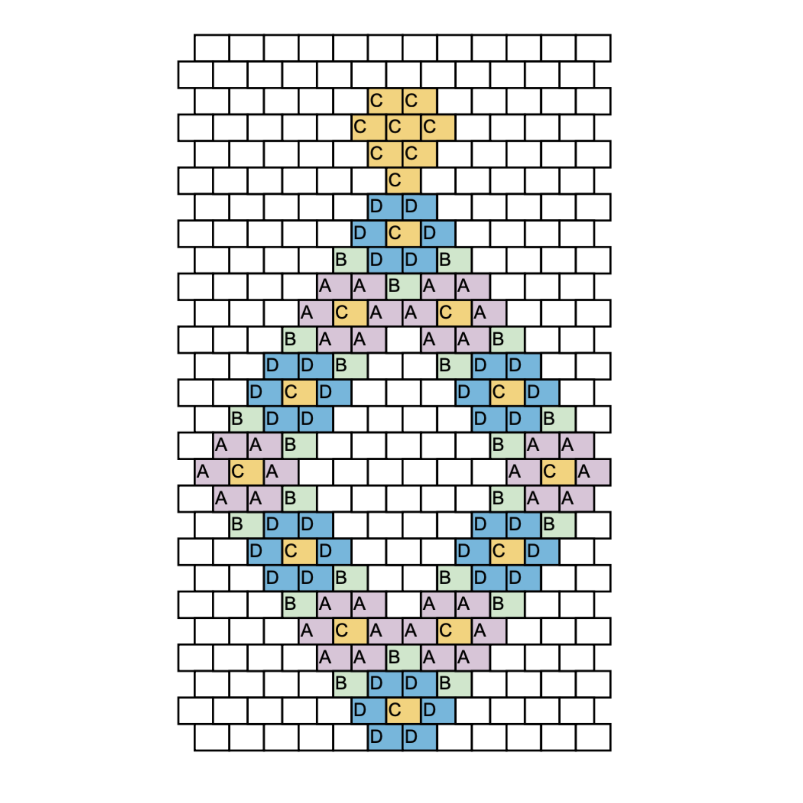 Crowned Triangle, 15/0 Delica Pattern, Brick Stitch