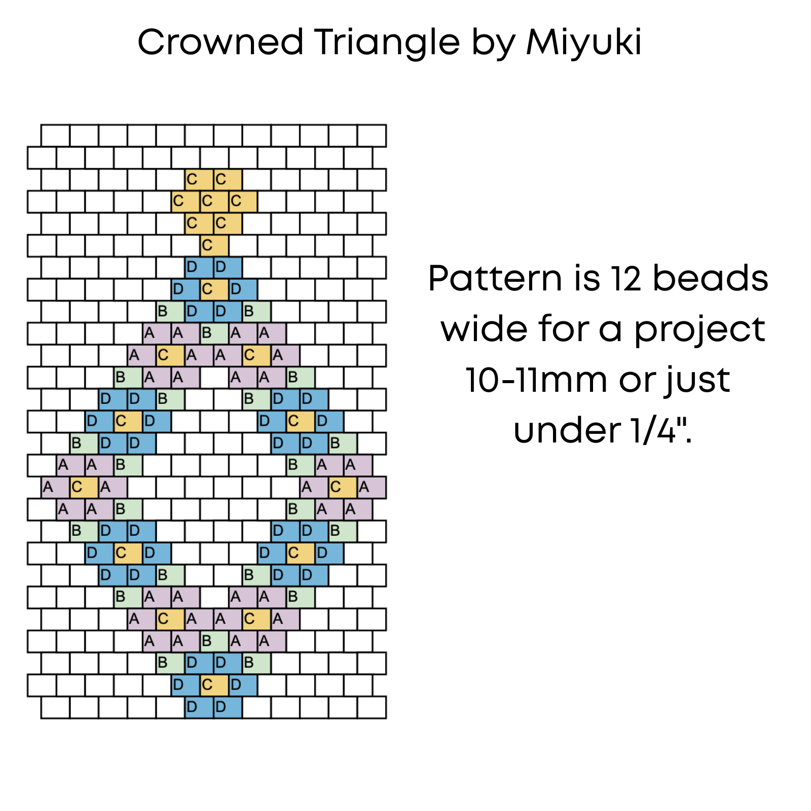 Crowned Triangle, 15/0 Delica Pattern, Brick Stitch