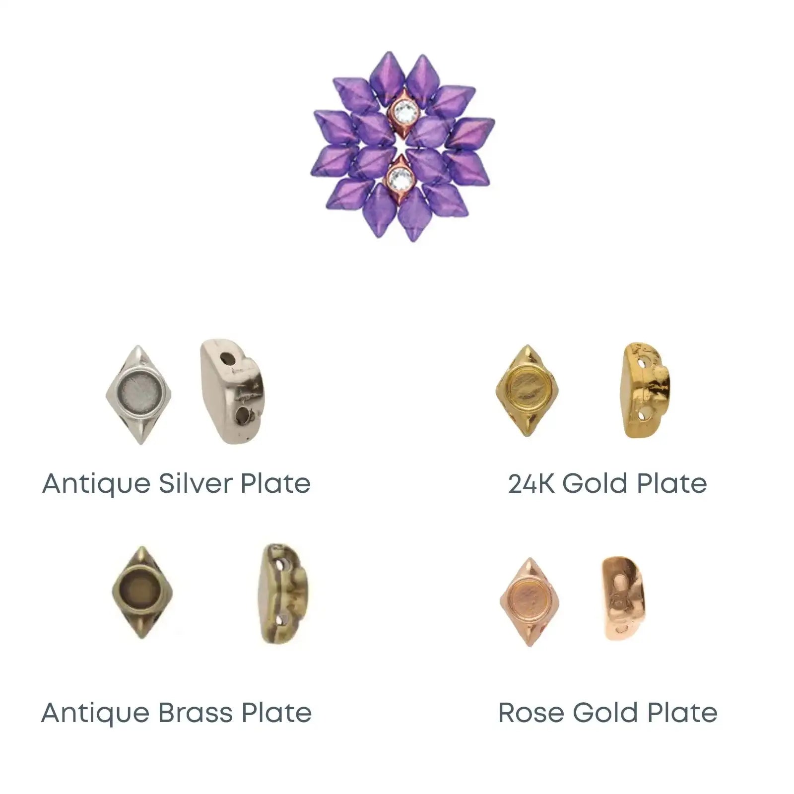 Cymbal Areti, Gemduo Bead Substitute, 4 Pcs.
