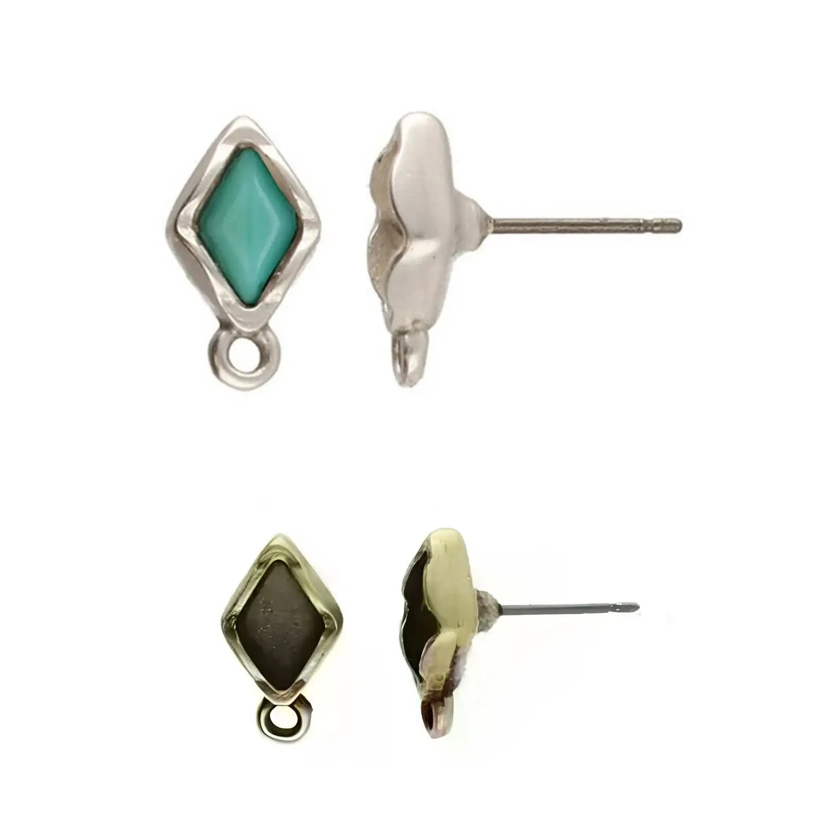 Cymbal Fyriplaka Gemduo Bead Earring Setting, 1 Pair