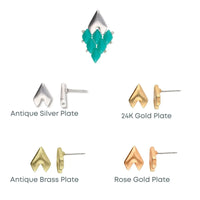 Cymbal Provatas II GemDuo Earring Posts, 1 pair