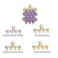 Jewelry clasp with different plate finishes on a white background