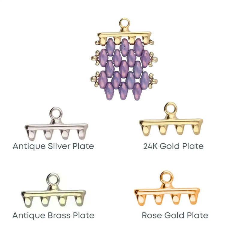 Jewelry clasp with different plate finishes on a white background