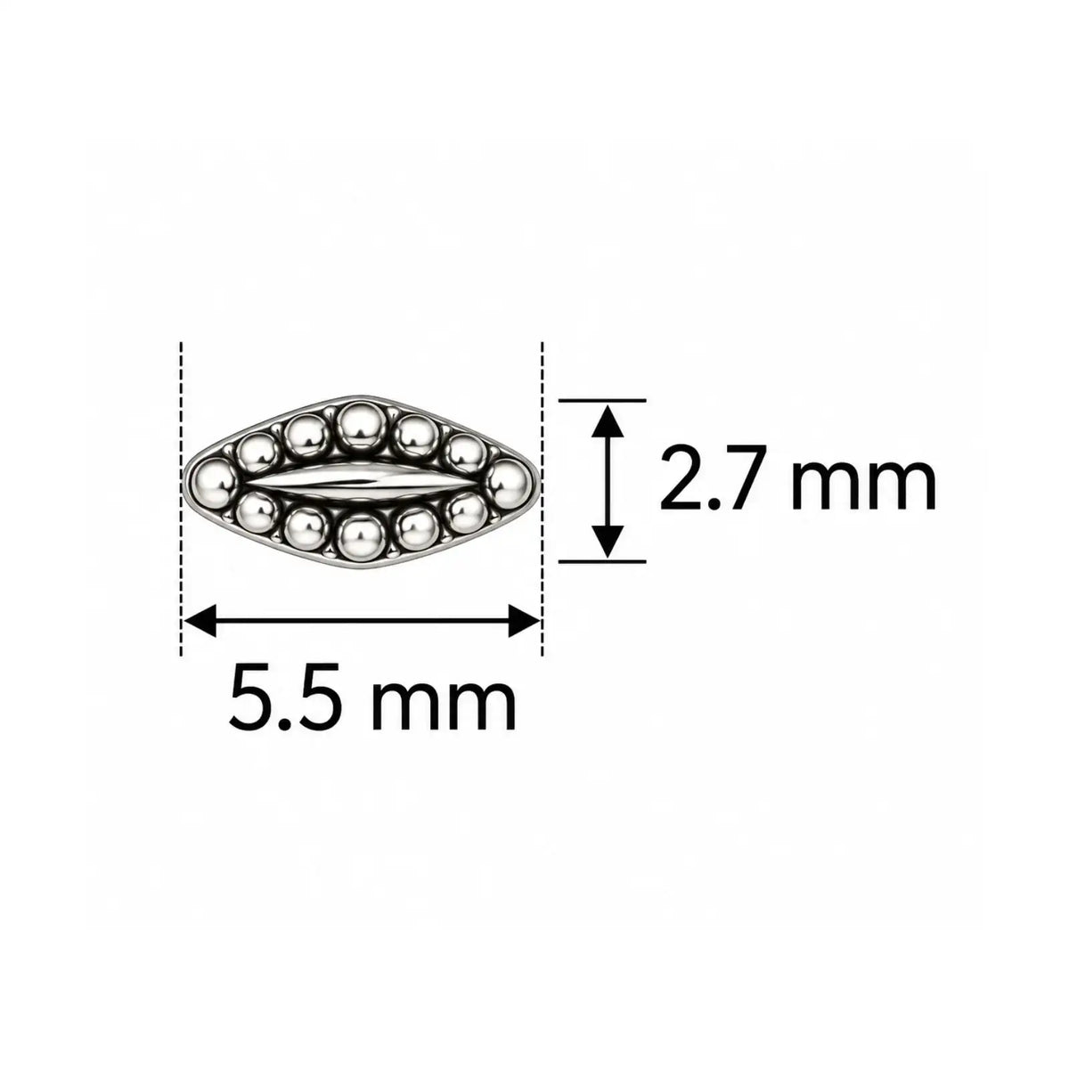 1. Cymbal Varidi SuperDuo bead substitute dimensions 5.5 x 2.7mm