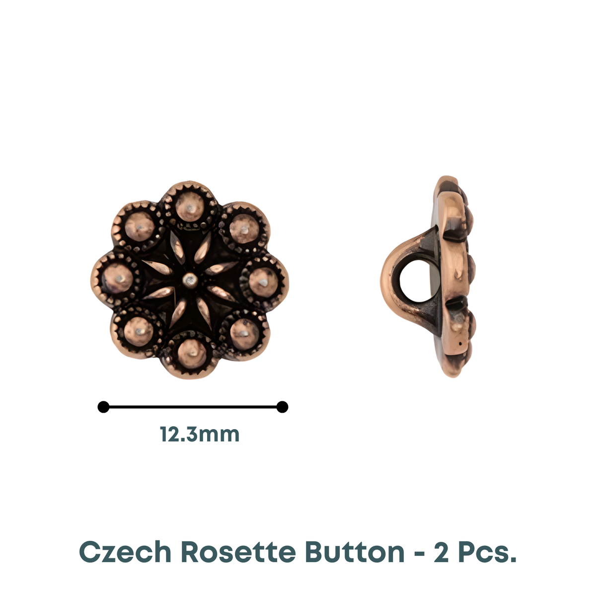 Tierracast Czech Rosette Buttons, 2 Pcs. - The Argus Collection