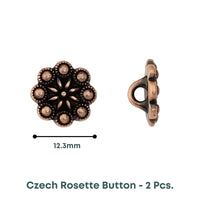 Tierracast Czech Rosette Buttons, 2 Pcs. - The Argus Collection