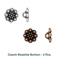 Tierracast Czech Rosette Buttons, 2 Pcs. - The Argus Collection