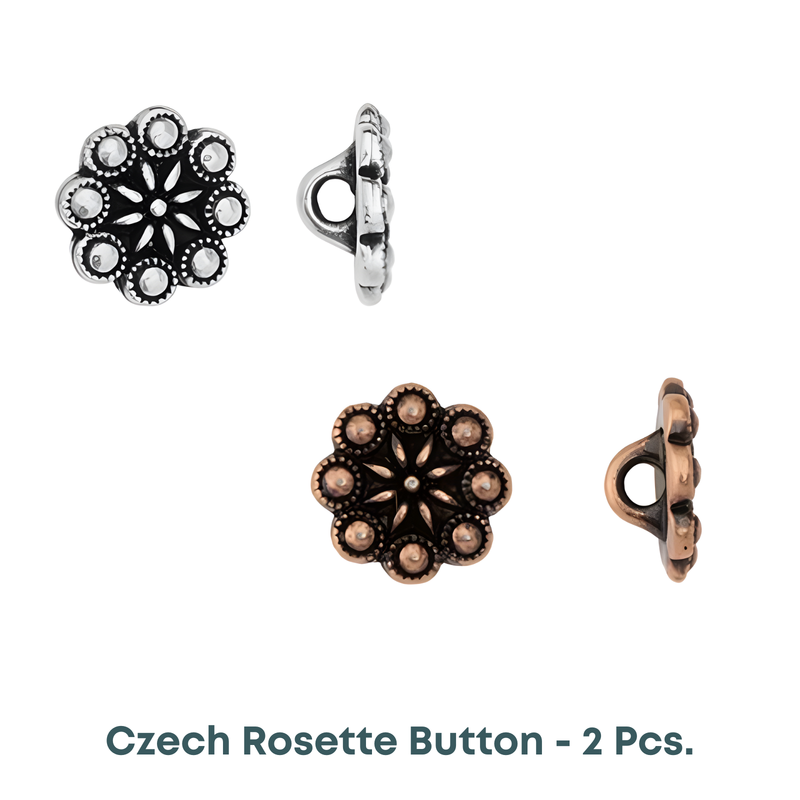 Tierracast Czech Rosette Buttons, 2 Pcs. - The Argus Collection