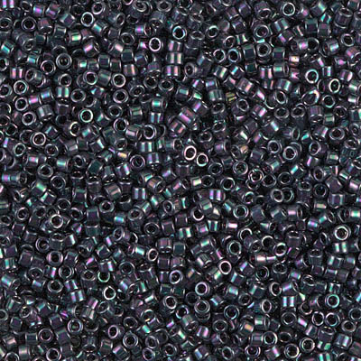 Miyuki 11/0 Delica Beads, DB1001, Metallic Purple-Green Gold Iris, 5g