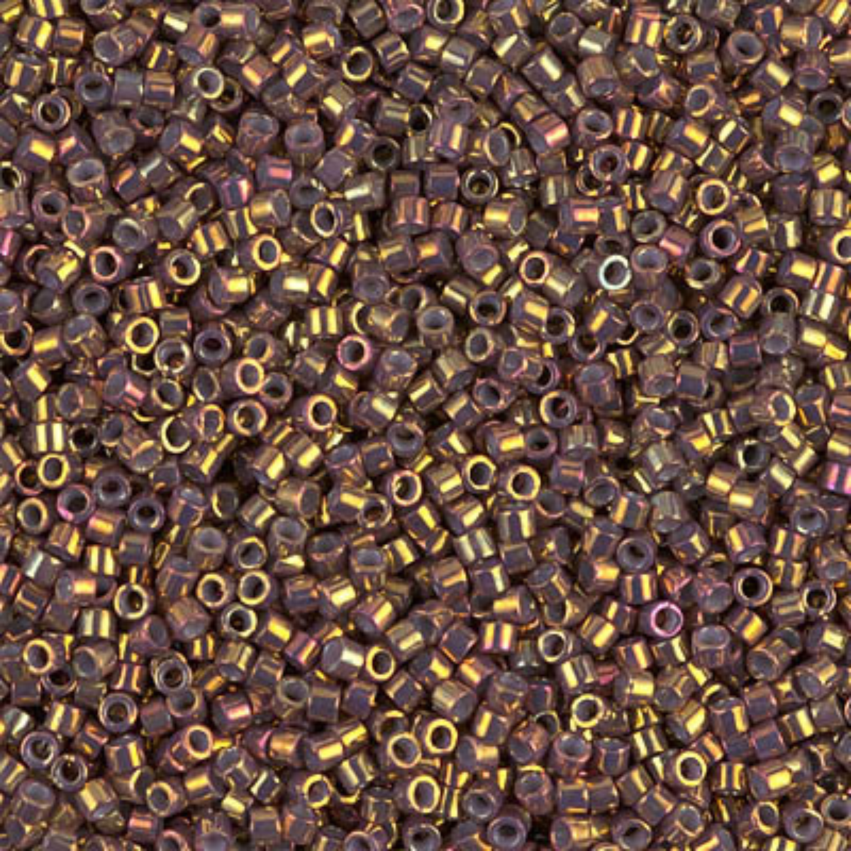 Miyuki 11/0 Delica Beads, DB1010, Metallic Earth Batik Gold Luster, 5g