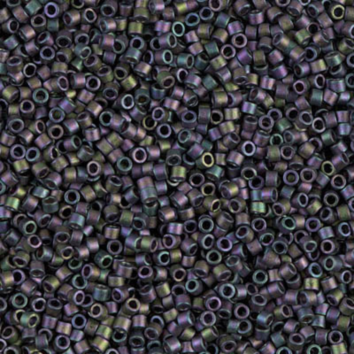 Miyuki 11/0 Delica Beads, DB1053, Metallic Matte Purple-Green/Gold Iris, 5g