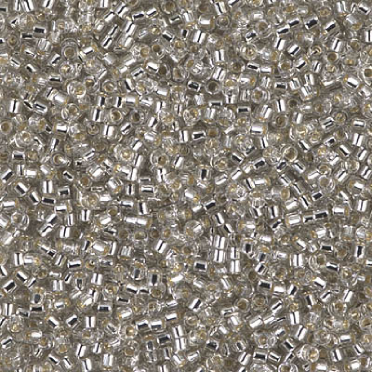 Miyuki 11/0 Delica Beads, DB1211, Silver Lined Grey Mist, 5g