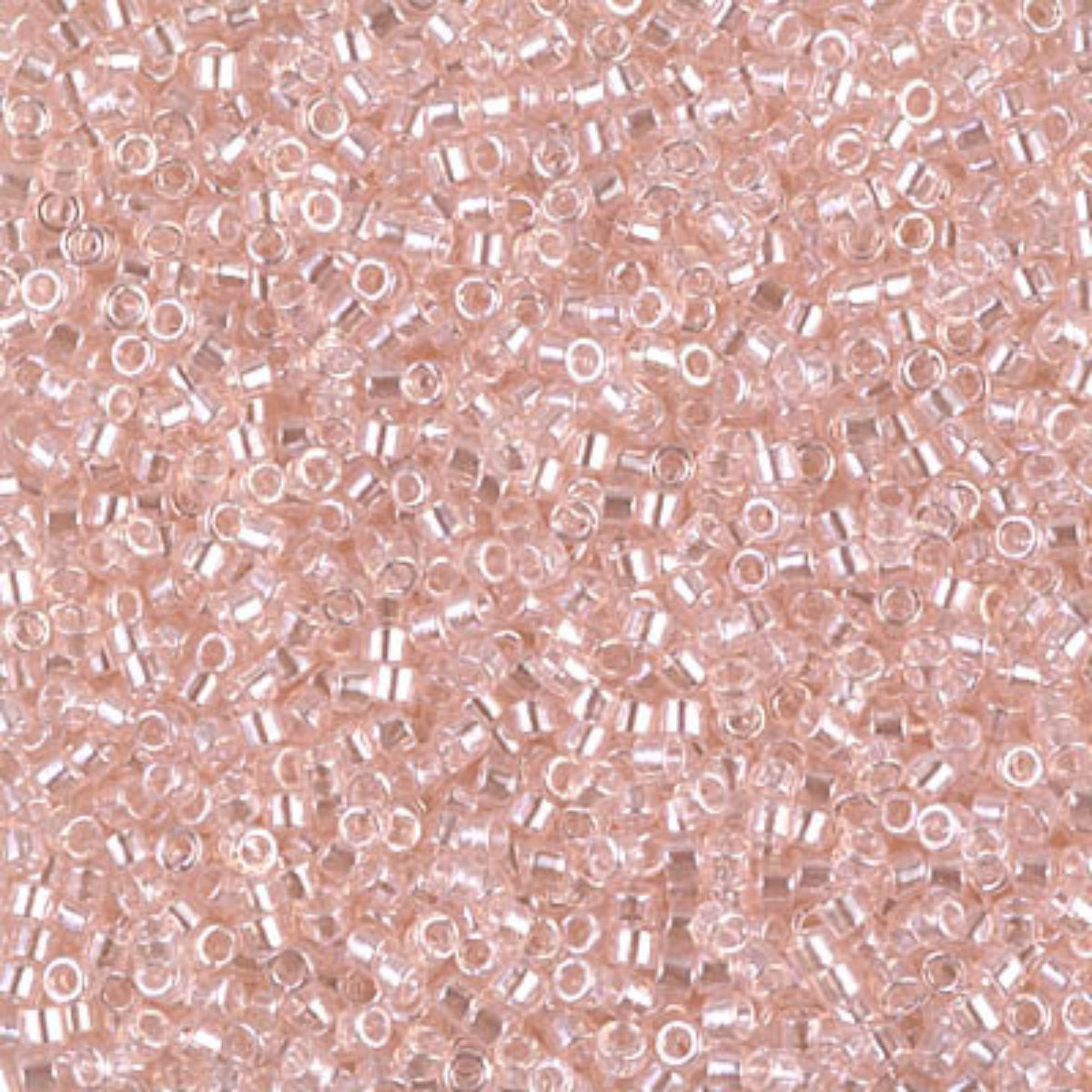 Miyuki 11/0 Delica Beads, DB1223, Transparent Pink Mist Luster, 5g