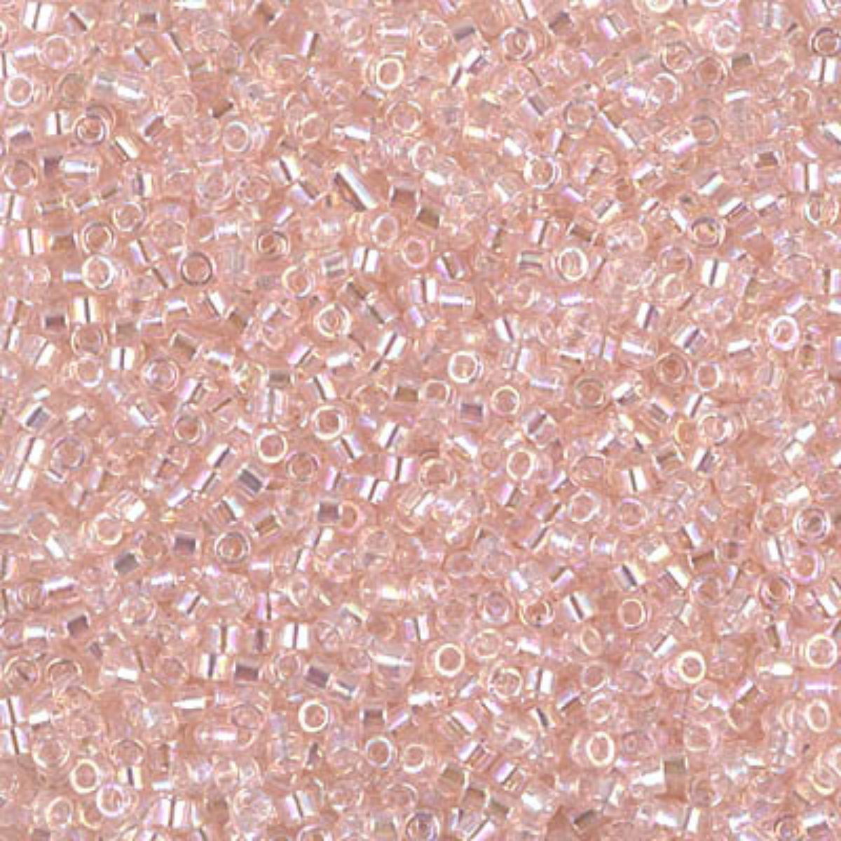 Miyuki 11/0 Delica Beads, DB1243, Transparent Pink Mist AB, 5g