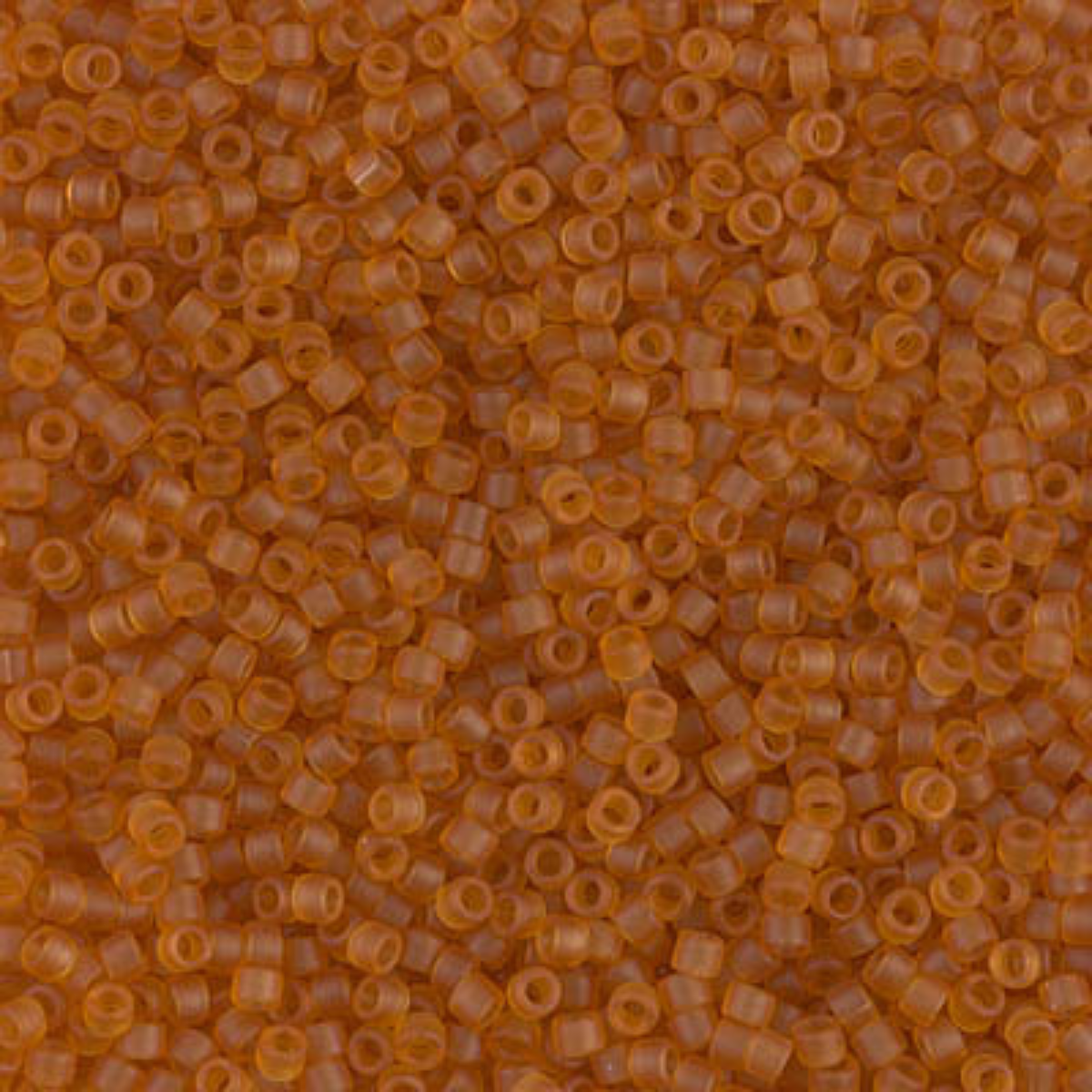 Miyuki 11/0 Delica Beads, DB1261, Transparent Matte Marigold, 5g