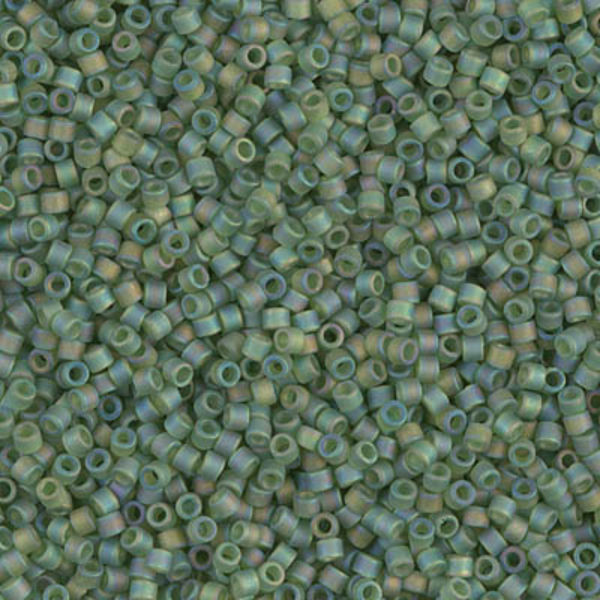 Miyuki 11/0 Delica Beads, DB1282, Transparent Matte Olive AB, 5g