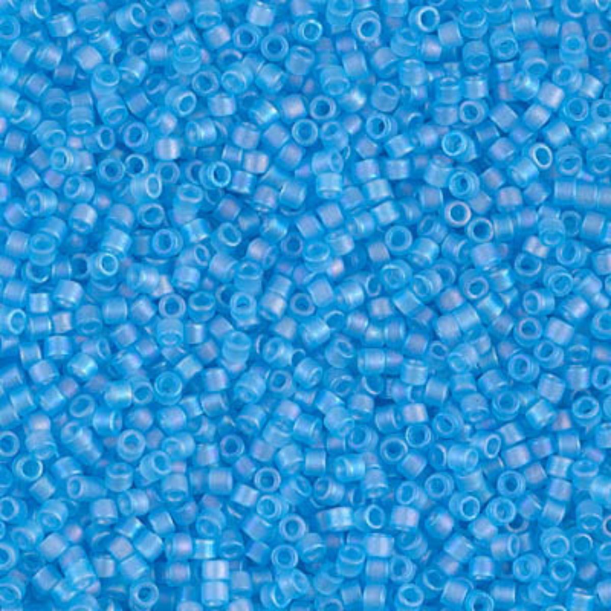 Miyuki 11/0 Delica Beads, DB1284, Transparent Matte Ocean Blue AB, 5g