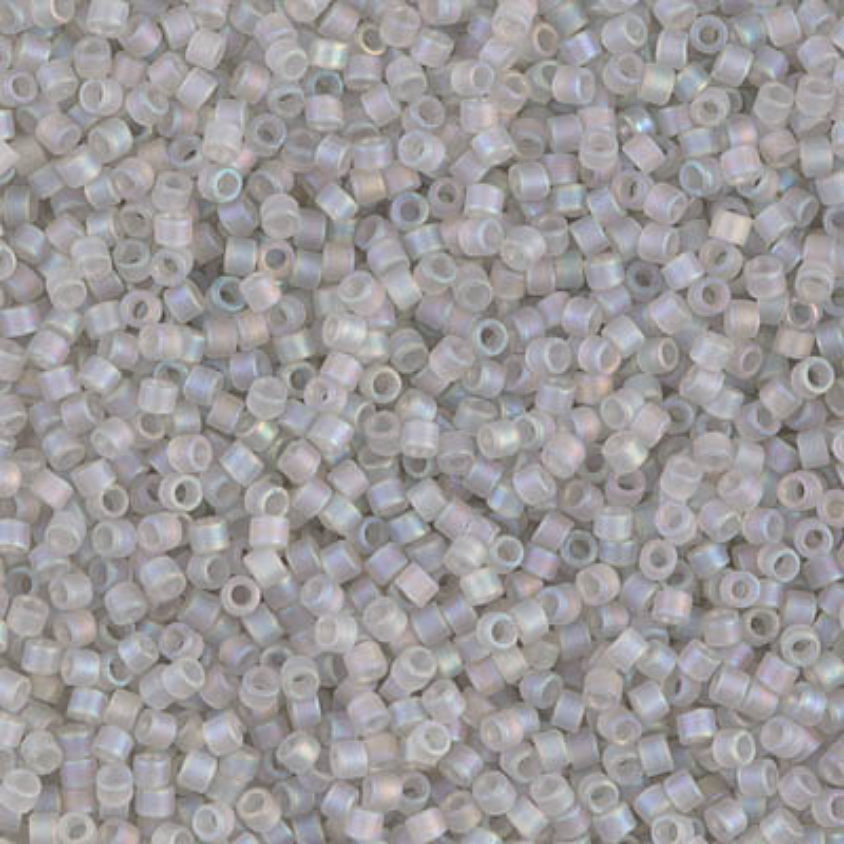 Miyuki 11/0 Delica Beads, DB1286, Transparent Matte Grey Mist AB, 5g