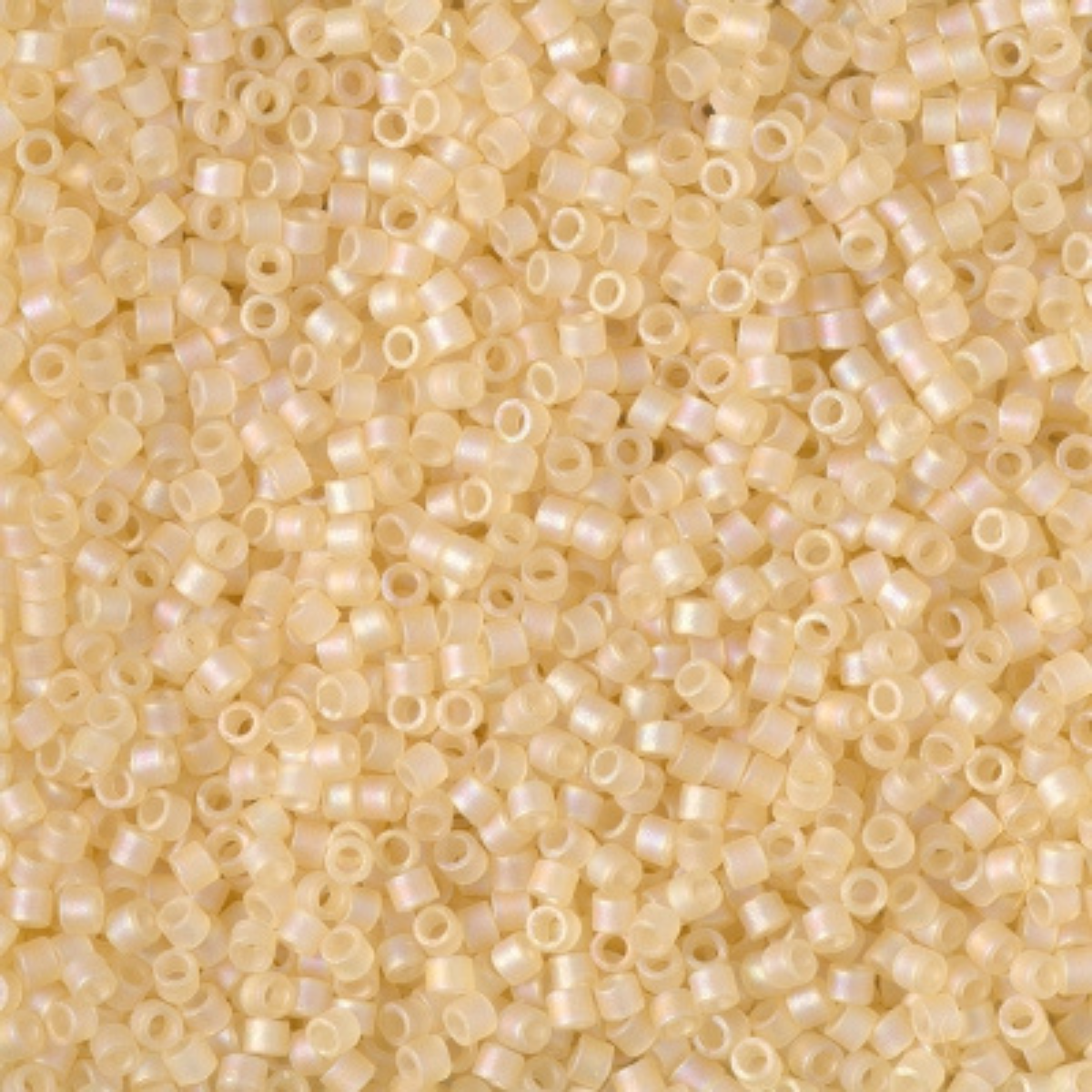 Miyuki 11/0 Delica Beads, DB1287, Transparent Matte Crystal Ivory Luster, 5g
